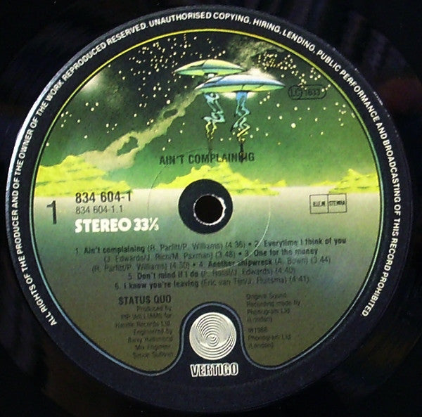Status Quo : Ain't Complaining (LP, Album)