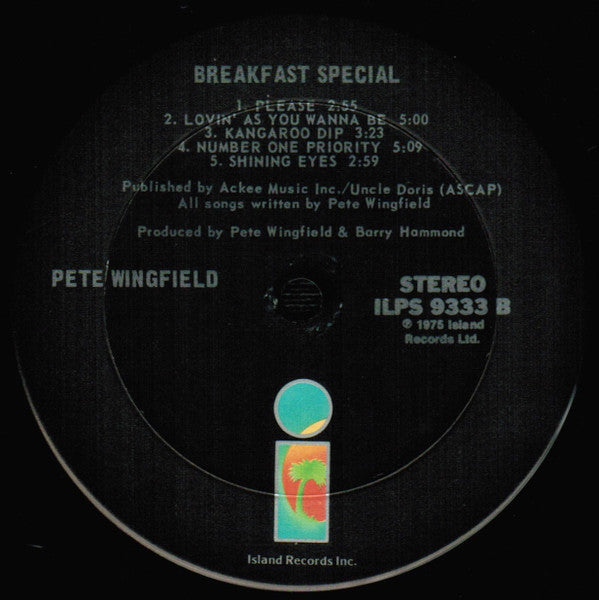 Pete Wingfield - Breakfast Special (LP) (Very Good (VG)) - DaddyPop