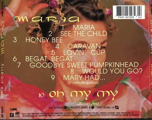 Jane Siberry - Maria (CD) (Very Good Plus (VG)) - DaddyPop