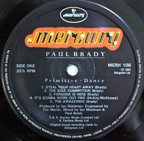 Paul Brady : Primitive • Dance (LP, Album)