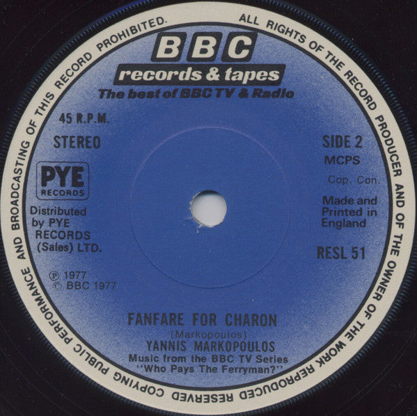 Γιάννης Μαρκόπουλος : Who Pays The Ferryman? (7", Single, Sol)