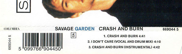 Savage Garden : Crash And Burn (CD, Single)