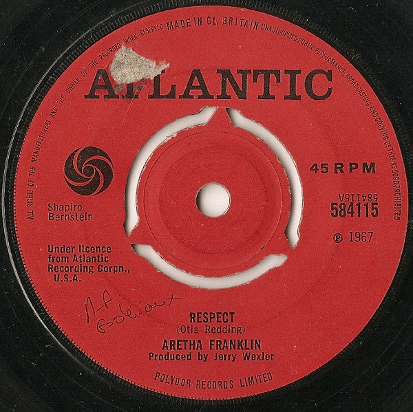 Aretha Franklin : Respect (7", Single, 3 P)