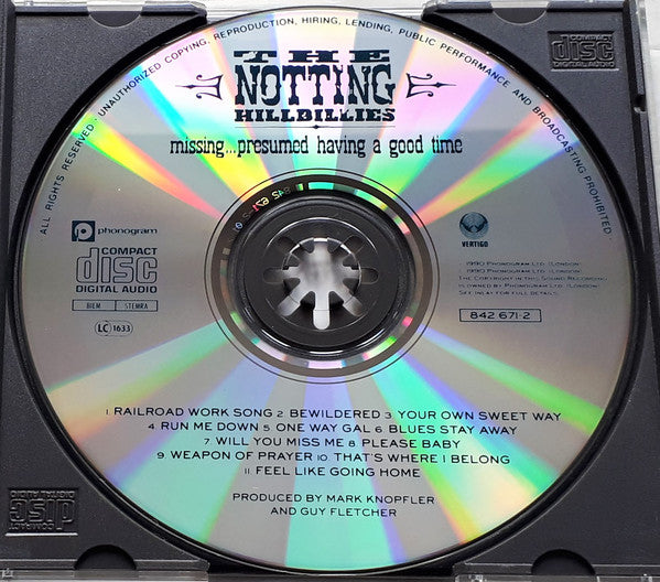 The Notting Hillbillies : Missing… Presumed Having A Good Time (CD, Album, PDO)
