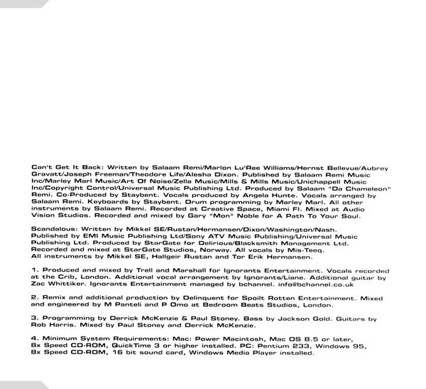 Mis-Teeq : Can't Get It Back (CD, Maxi, Enh, CD1)