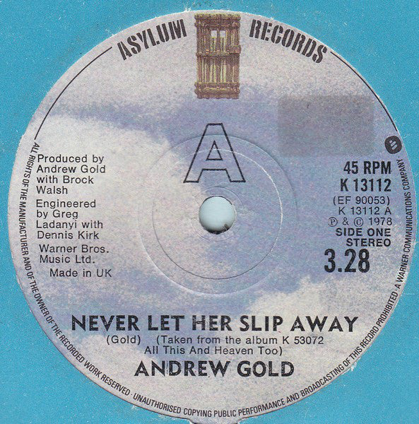 Andrew Gold - Never Let Her Slip Away (7) (Very Good Plus (VG)) - DaddyPop