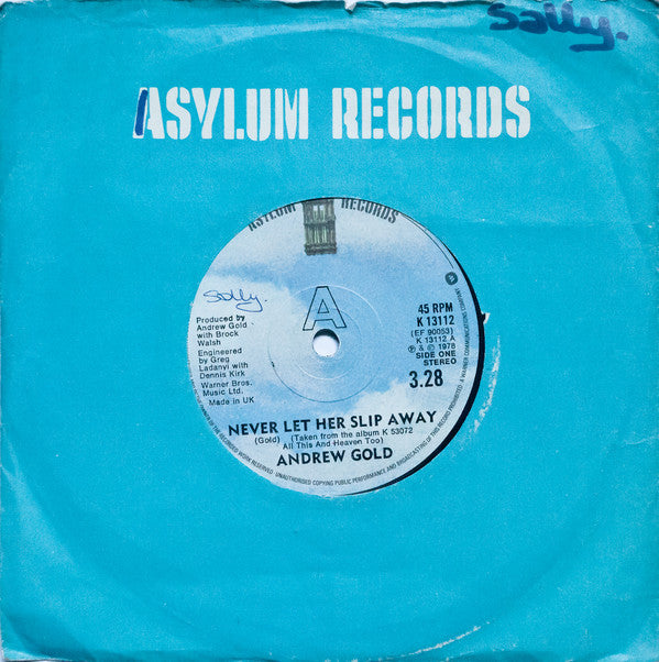 Andrew Gold - Never Let Her Slip Away (7) (Very Good Plus (VG)) - DaddyPop