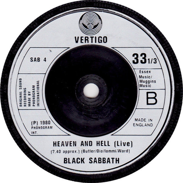 Black Sabbath - Die Young (7) (Very Good Plus (VG)) - DaddyPop