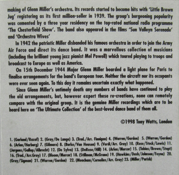 Glenn Miller : The Ultimate Collection (CD, Comp)