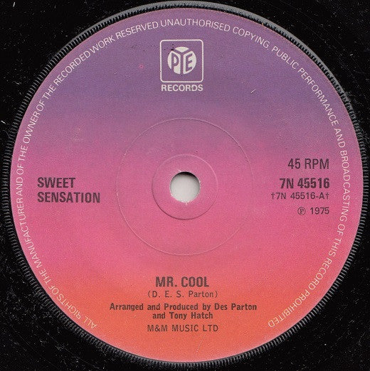 Sweet Sensation (2) : Mr. Cool (7", Single, Sol)
