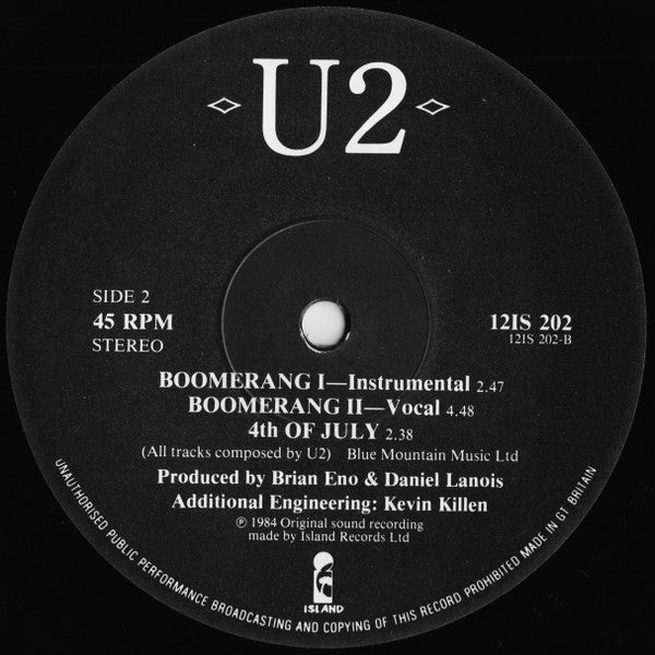 U2 : Pride (In The Name Of Love) (12", Single, RP)