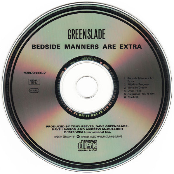 Greenslade : Bedside Manners Are Extra (CD, Album, RE)