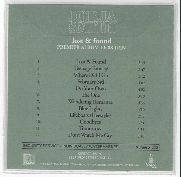 Jorja Smith - Lost & Found (CDr) (Near Mint (NM Or M-)) - DaddyPop