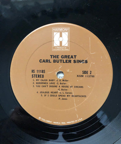 Carl Butler : The Great Carl Butler Sings (LP, Album)