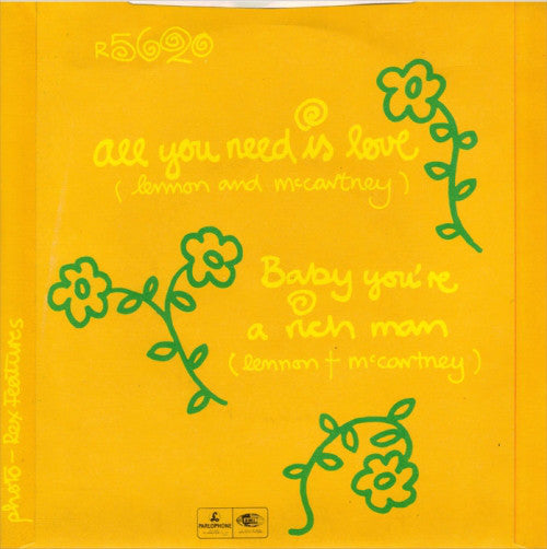 The Beatles : All You Need Is Love (7", Single, Mono, RE, Sol)