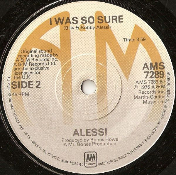 Alessi - Oh, Lori (7) (Good Plus (G)) - DaddyPop