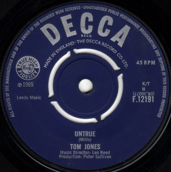 Tom Jones : With These Hands (7")