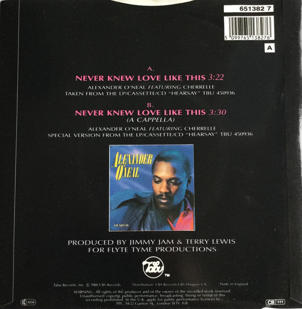 Alexander ONeal Featuring Cherrelle - Never Knew Love Like This (7) (Near Mint (NM Or M-)) - DaddyPop