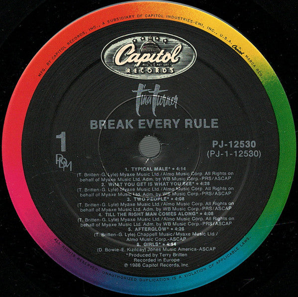 Tina Turner - Break Every Rule (LP) (Very Good Plus (VG)) - DaddyPop