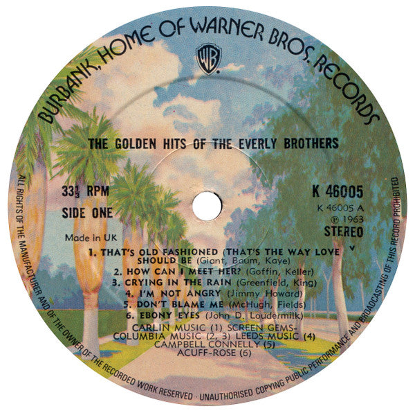 Everly Brothers : The Golden Hits Of (LP, Comp, RE, Bur)