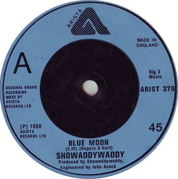 Showaddywaddy : Blue Moon (7", Single, Blu)