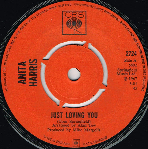 Anita Harris - Just Loving You (7) (Very Good Plus (VG)) - DaddyPop