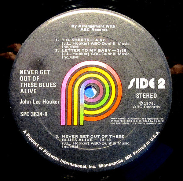 John Lee Hooker - Never Get Out Of These Blues Alive (LP) (Very Good Plus (VG)) - DaddyPop