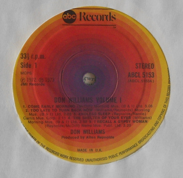 Don Williams (2) : Volume One (LP, Album)