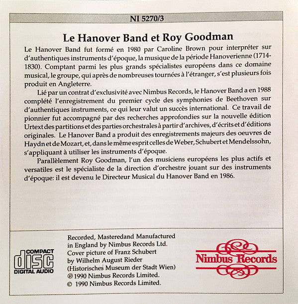 Franz Schubert, Hanover Band, Roy Goodman : Schubert: The Symphonies (On Original Instruments) (4xCD + Box, Comp)