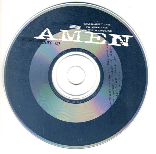 Amen (2) : The Price Of Reality (CD, Single, Promo)