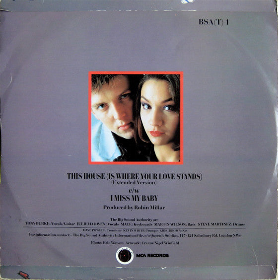 Big Sound Authority : This House (Is Where Your Love Stands) (12")