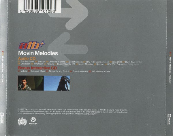 ATB : Movin Melodies (CD, Album, M/Print + CD, Enh + Ltd)