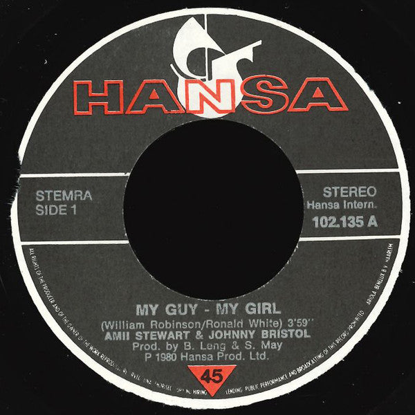 Amii Stewart & Johnny Bristol - My Guy, My Girl (7) (Very Good Plus (VG)) - DaddyPop