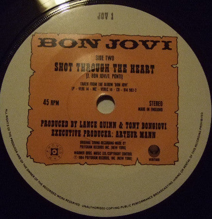 Bon Jovi : Wanted Dead Or Alive (7", Single, Pap)