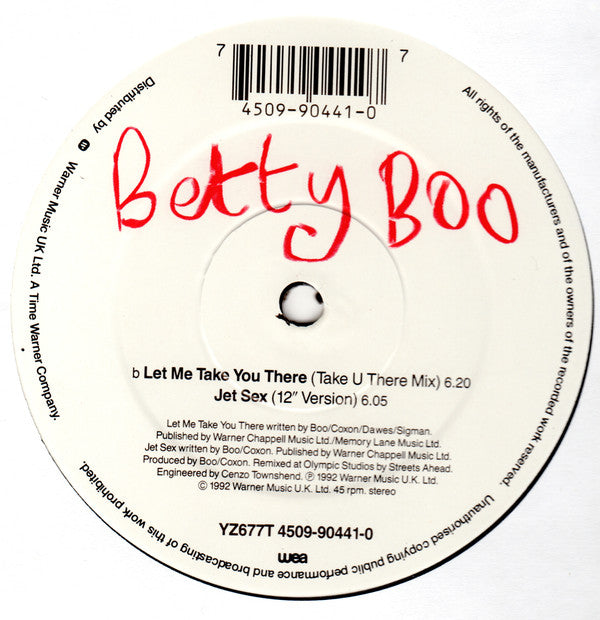 Betty Boo : Let Me Take You There (12", Single)