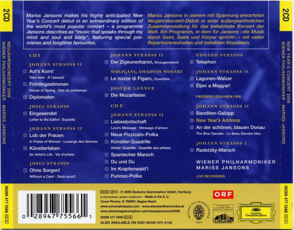 Wiener Philharmoniker • Mariss Jansons : Neujahrskonzert 2006 • New Year's Concert 2006 (2xCD, Album)