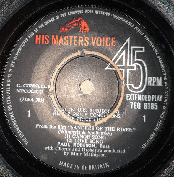 Paul Robeson : Sanders Of The River (7", EP)