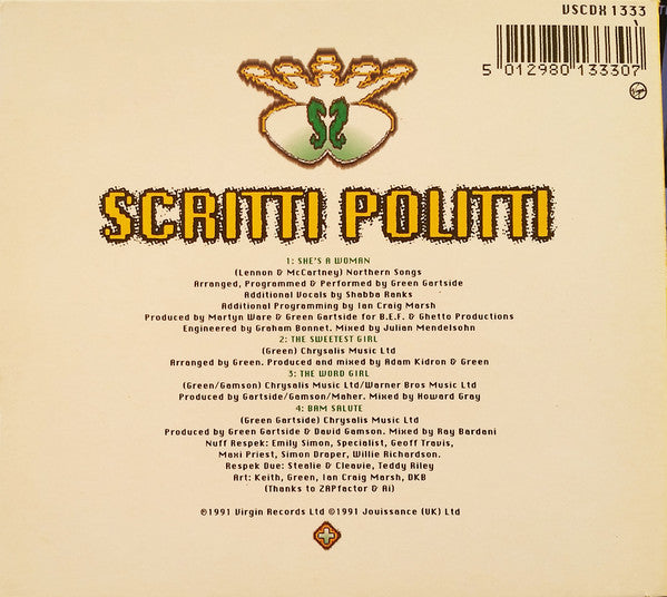 Scritti Politti + Shabba Ranks : She's A Woman (A Skankin' Selection) (CD, Single, Dig)