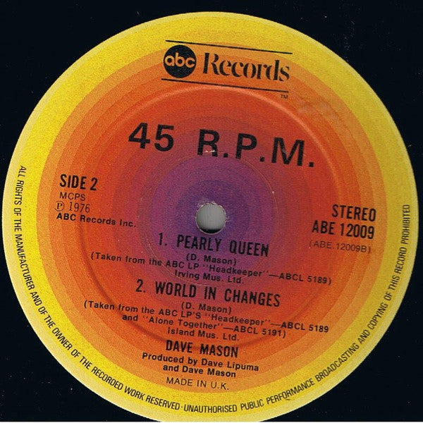 Dave Mason : Four Tracks From Dave Mason (12", EP, Comp)