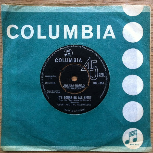 Gerry & The Pacemakers : It's Gonna Be All Right (7", Single)