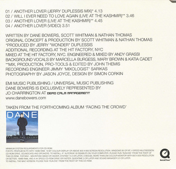 Dane Bowers : Another Lover (CD, Single, Enh)