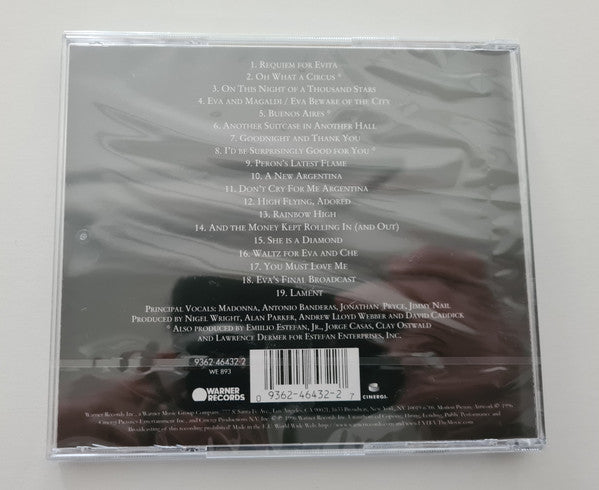 Andrew Lloyd Webber And Tim Rice : Music From The Motion Picture Evita (CD, Album, RE)