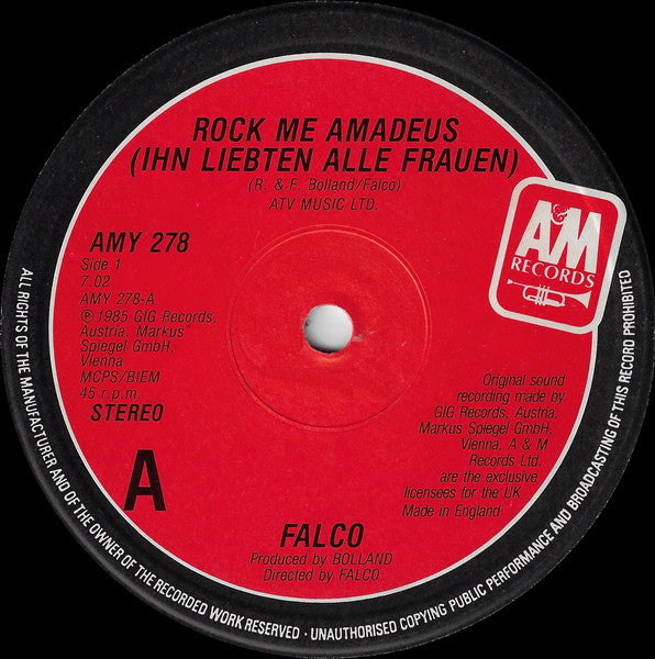 Falco : Rock Me Amadeus (Extended Version) (12", Single)