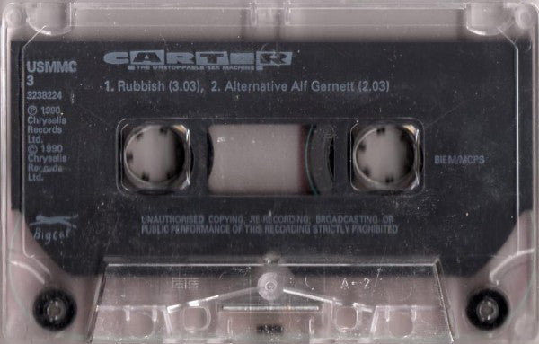 Carter The Unstoppable Sex Machine : Rubbish (Cass, Single, RE)