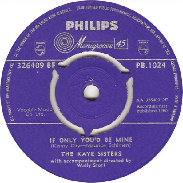 The Kaye Sisters : Paper Roses / If Only You'd Be Mine (7", Single)
