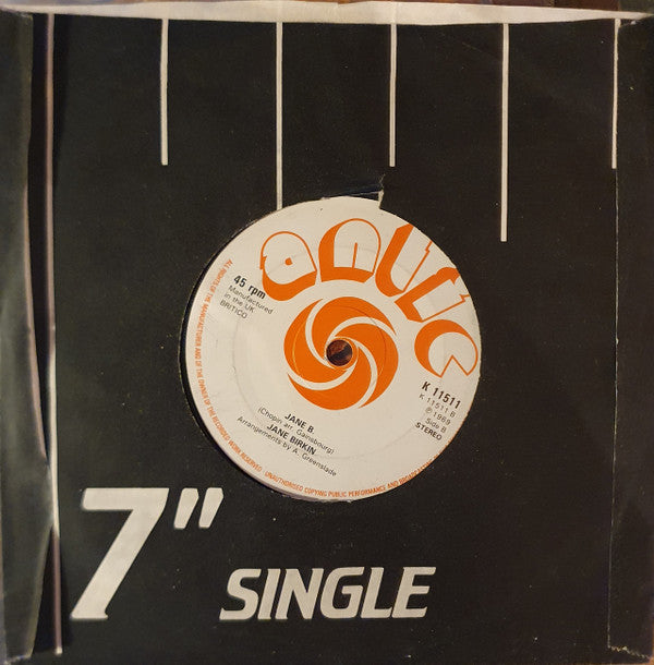 Serge Gainsbourg & Jane Birkin : Je T'aime...Moi Non Plus (7", Single, RE)