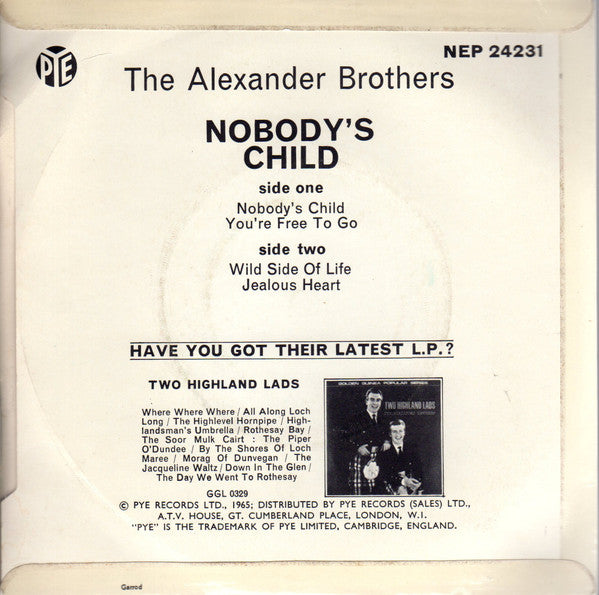 The Alexander Brothers : Nobody's Child (7", EP)