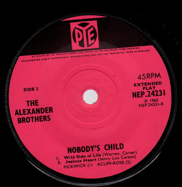 The Alexander Brothers : Nobody's Child (7", EP)