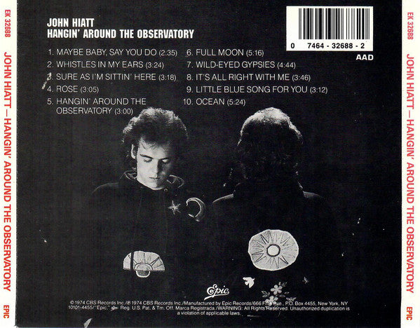 John Hiatt - Hangin Around The Observatory (CD) (Very Good Plus (VG)) - DaddyPop