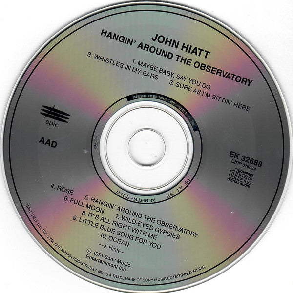 John Hiatt - Hangin Around The Observatory (CD) (Very Good Plus (VG)) - DaddyPop